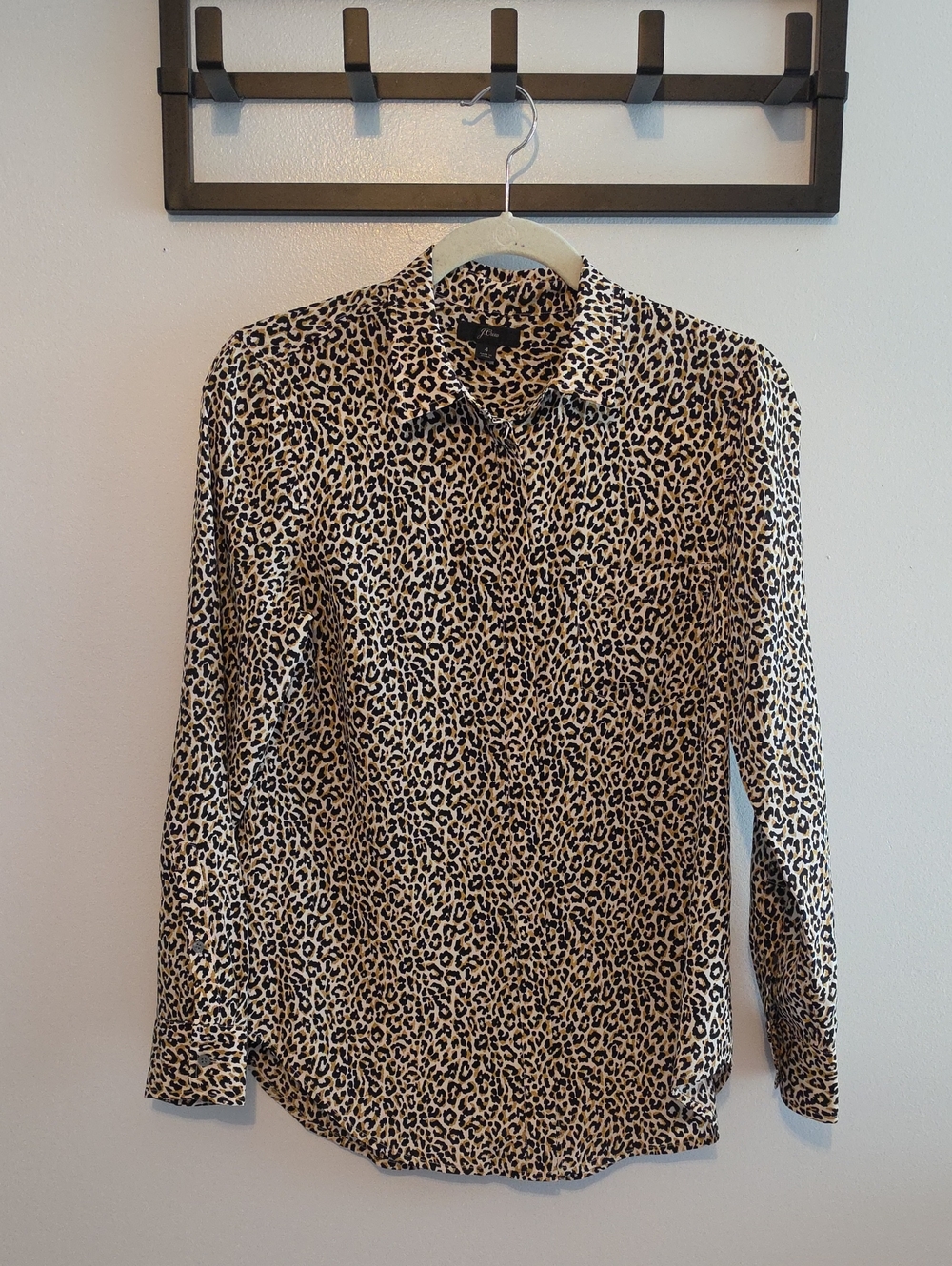 J. Crew Silk Leopard Blouse Size 4